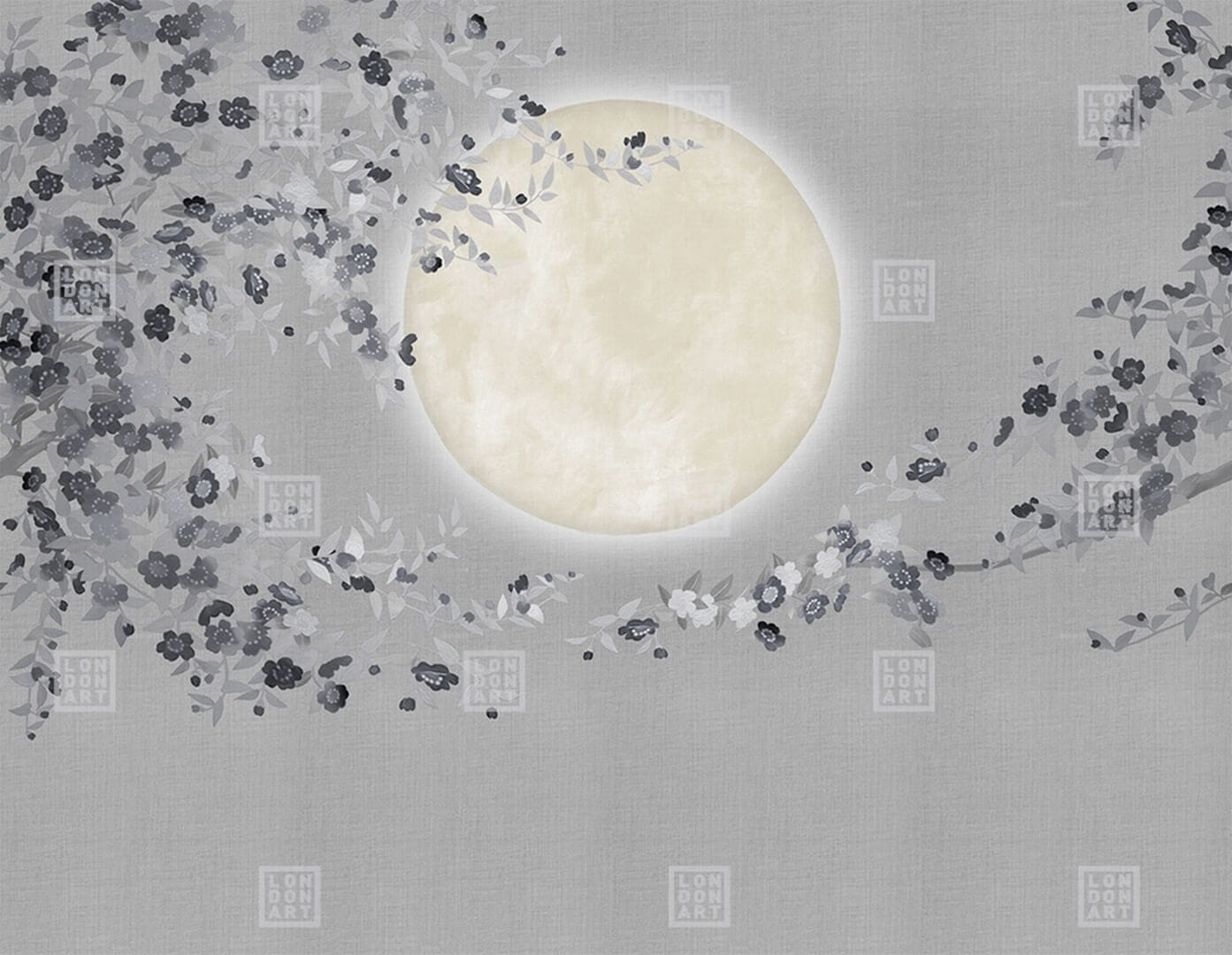 Fototapeta księżyc i kwiaty London Art Geta KMN15 D Tale Books: Kimono