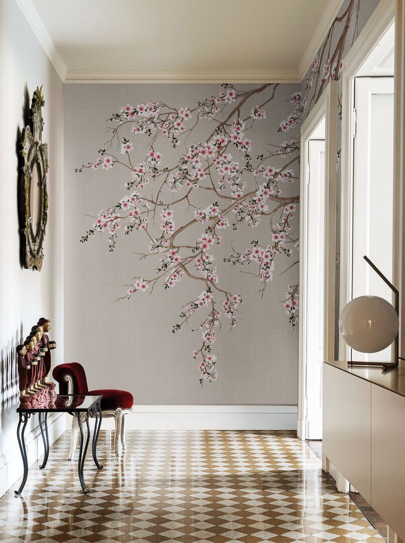 Fototapeta kwiaty kwitnącej wiśni London Art Haori KMN05 E Tale Books: Kimono