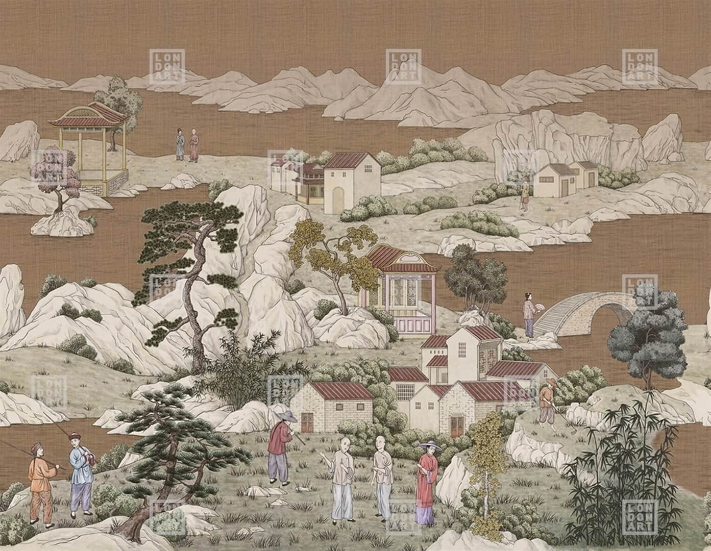 Fototapeta japońskie scenki rodzajowe London Art Okobo KMN17 B Tale Books: Kimono
