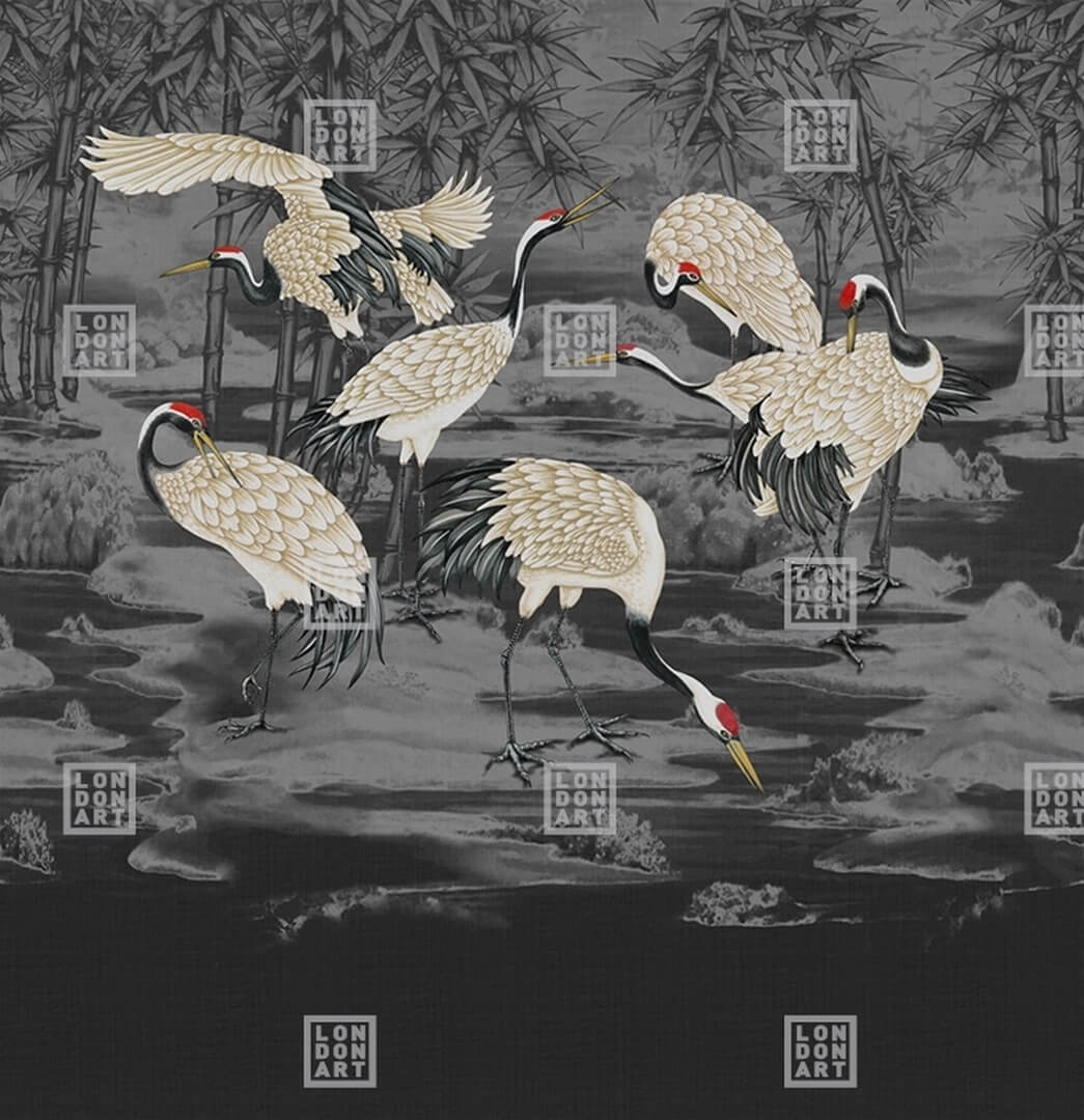 Fototapeta żurawie London Art Tabi KMN03 C Tale Books: Kimono