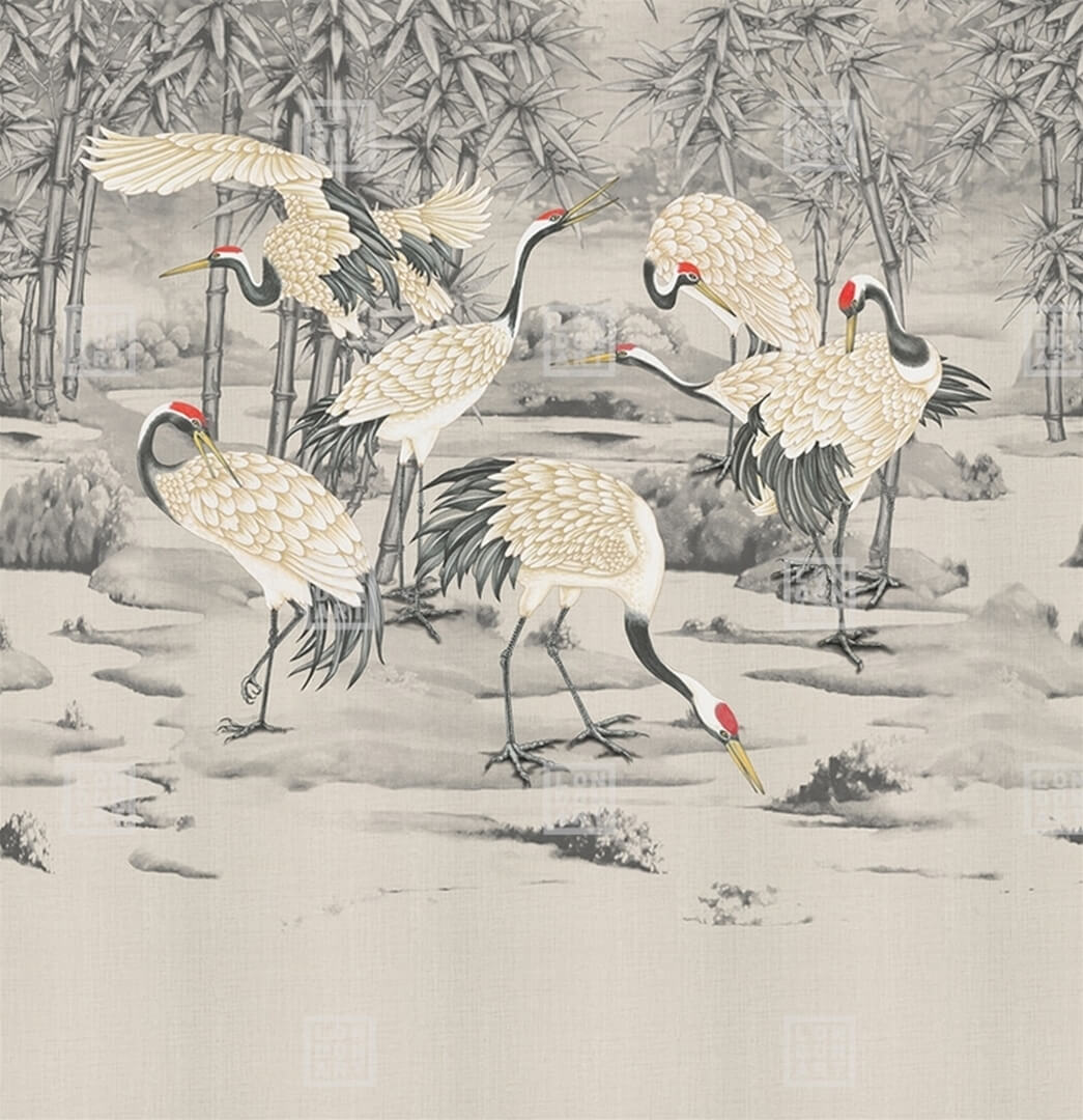 Fototapeta żurawie London Art Tabi KMN03 E Tale Books: Kimono