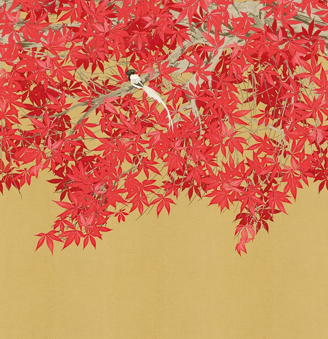 Fototapeta czerwony klon japoński London Art Tsukesage knm20 A Tale Books: Kimono