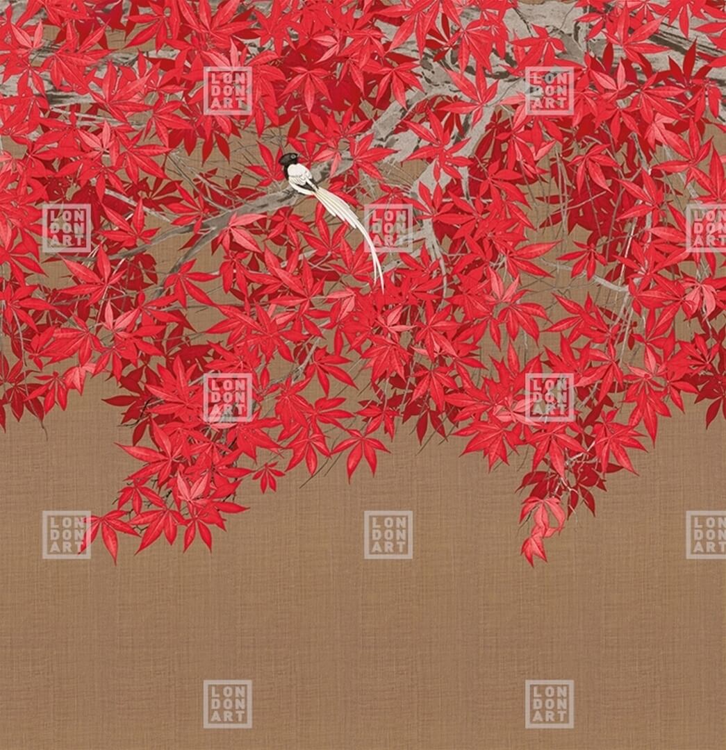 Fototapeta czerwony klon japoński London Art Tsukesage knm20 B Tale Books: Kimono