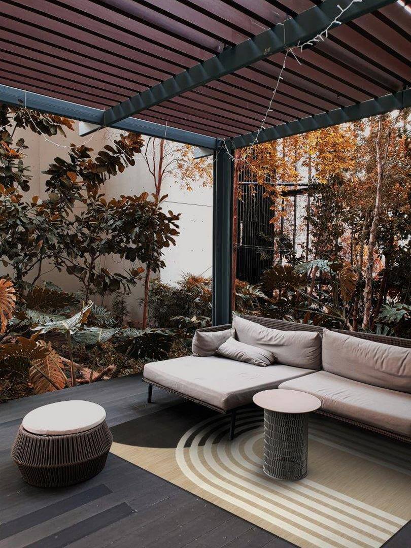 Dywan zewnętrzny geometryczny COSTA beżowy Carpet Decor Outdoor/Indoor
