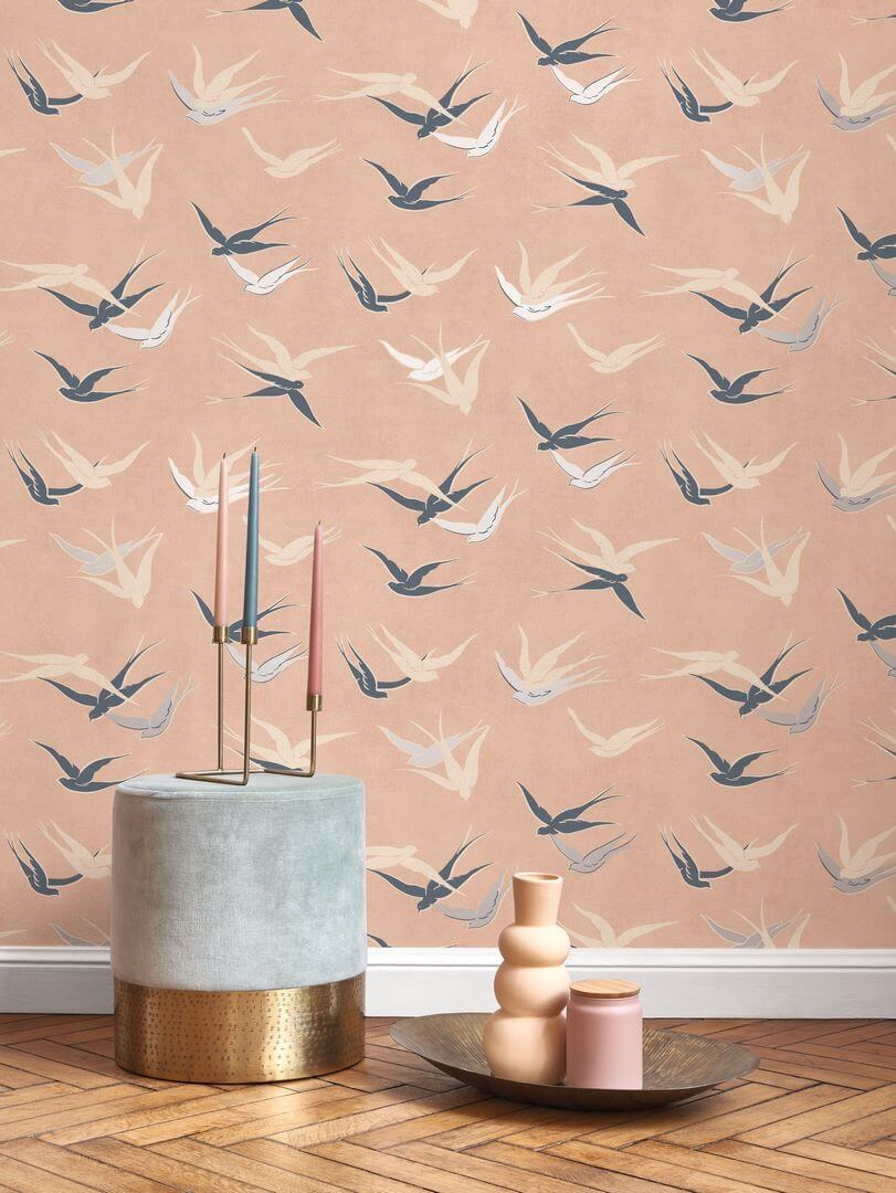Tapeta jaskółki Casadeco TWNT 88634101 Swallow Twenties