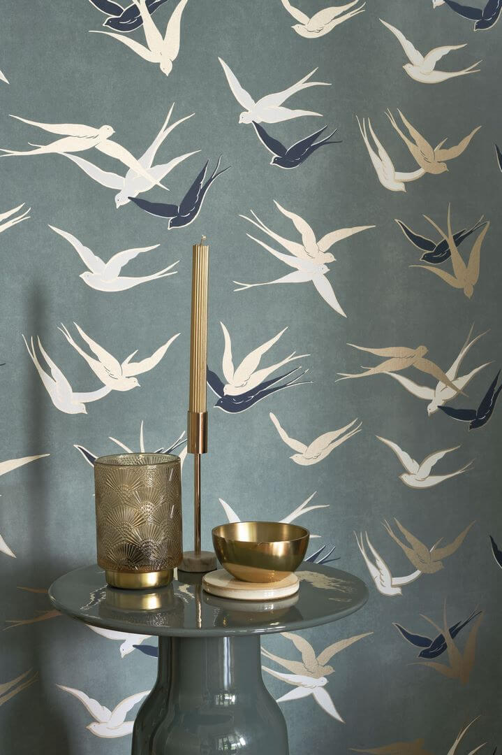 Tapeta jaskółki Casadeco TWNT 88637353 Swallow Twenties