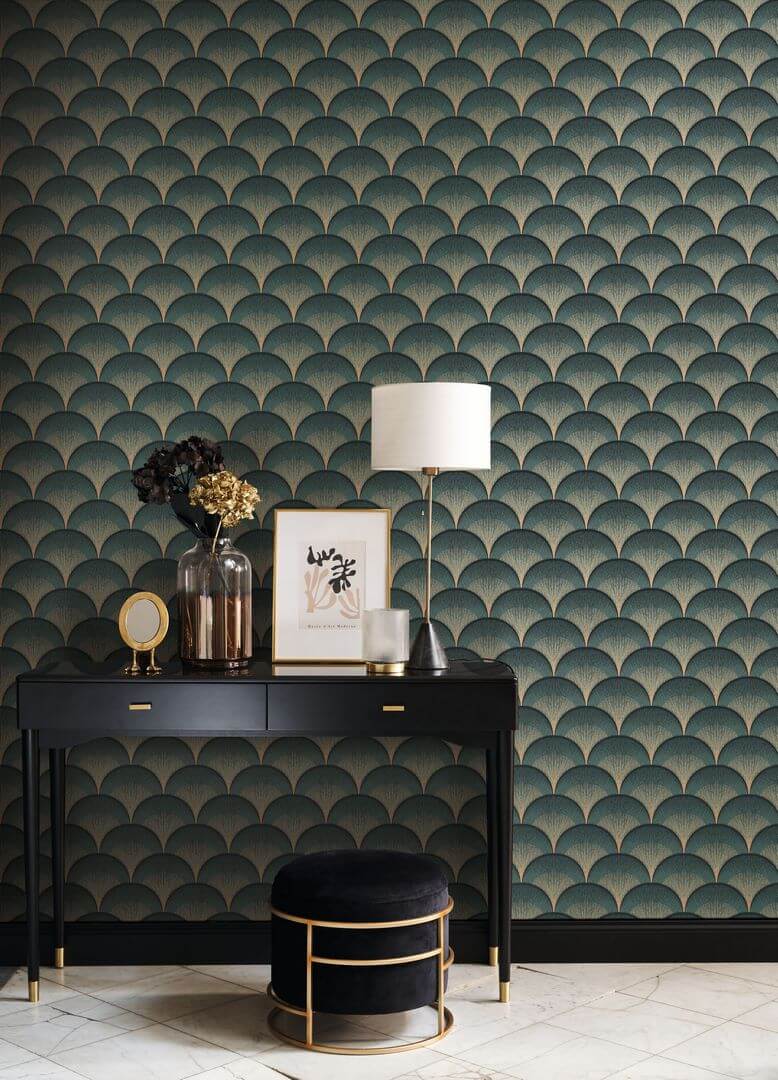 Tapeta wachlarze art-deco Casadeco TWNT 88667555 Broadway Twenties