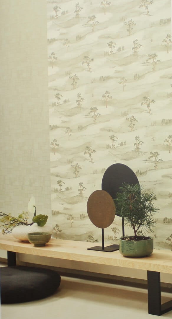 Tapeta krajobraz drzew Casadeco KYTO 88749053 Mokuso Kyoto