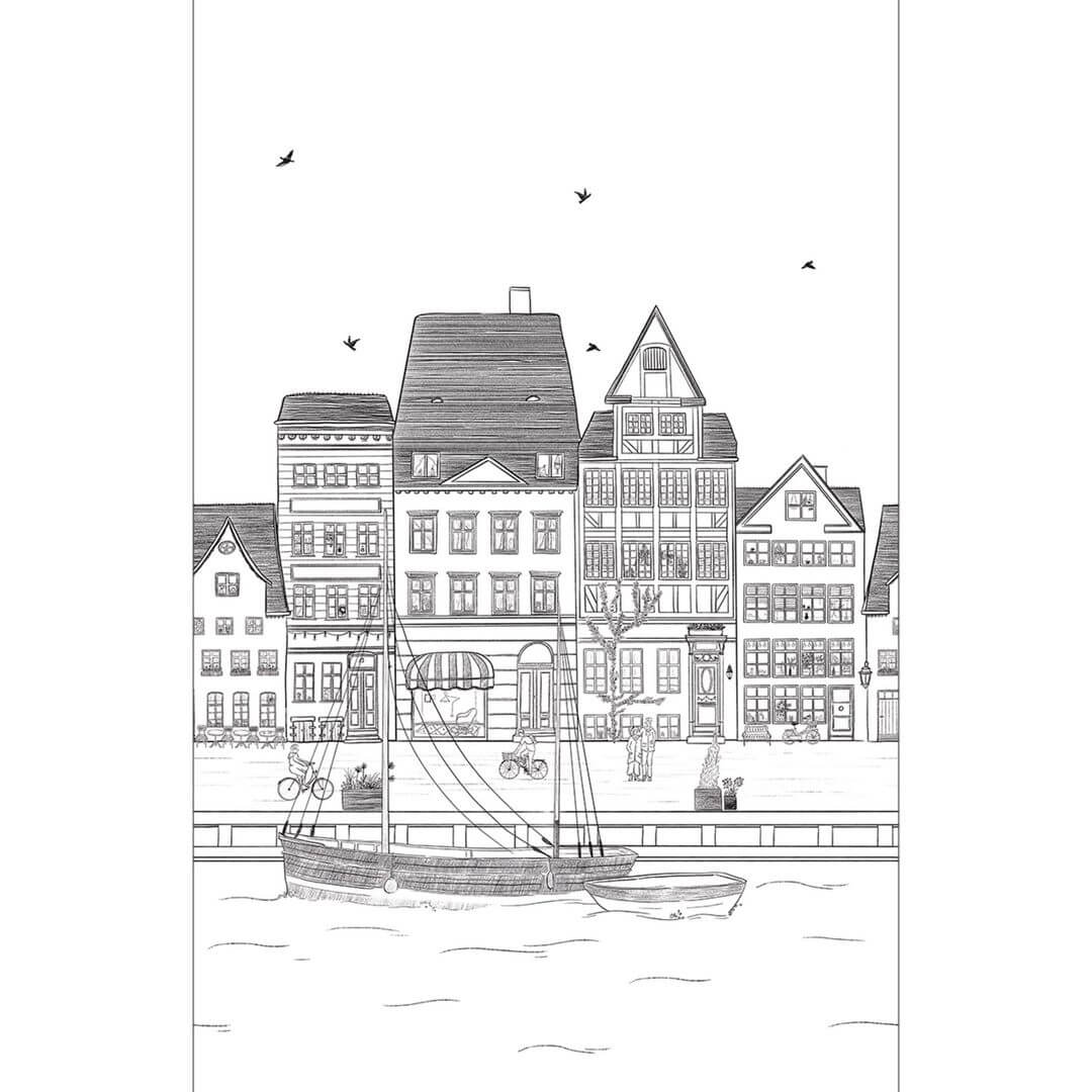 Mural duński krajobraz Caselio MLGT 104210901 Copenhague Moonlight II