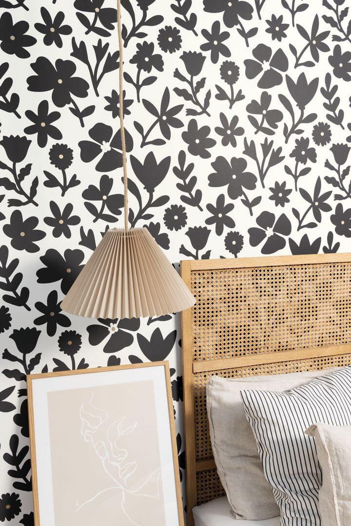 Tapeta kwiaty retro Caselio MLGT 104340914 Floralie Moonlight II