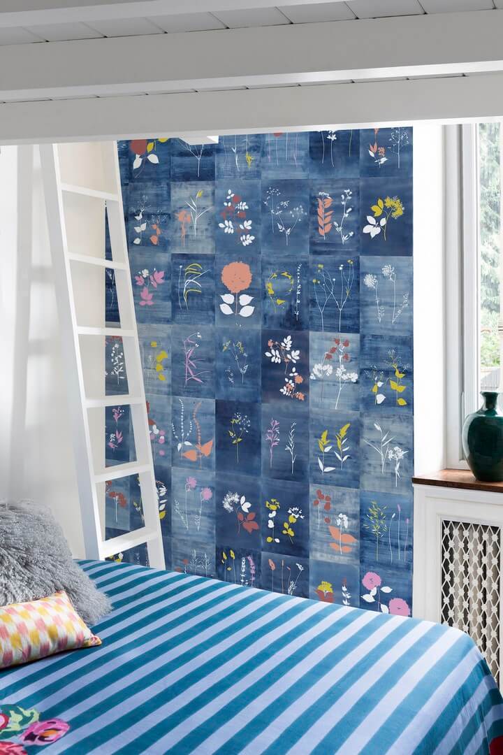 Fototapeta roślinny patchwork Wall&Deco WDCY2301 Cyanopop Contemporary 2023