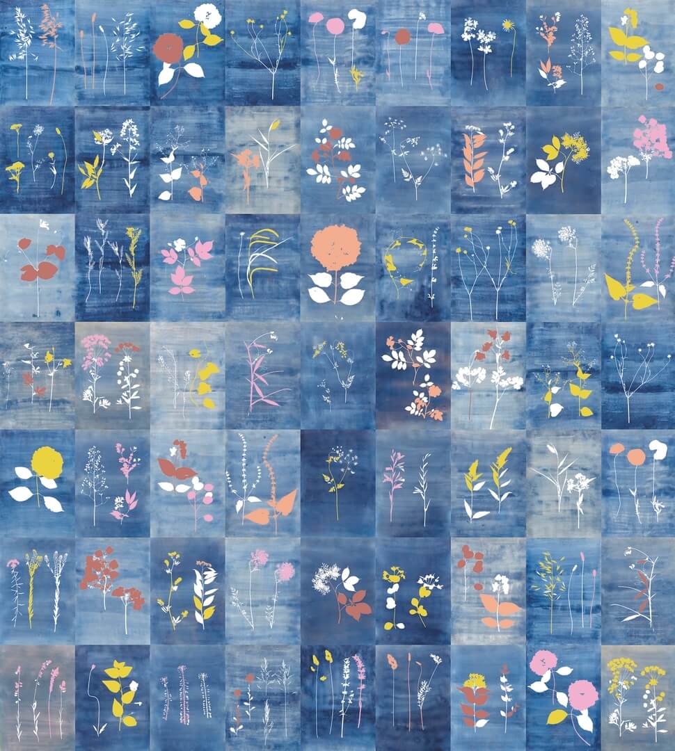Fototapeta roślinny patchwork Wall&Deco WDCY2301 Cyanopop Contemporary 2023