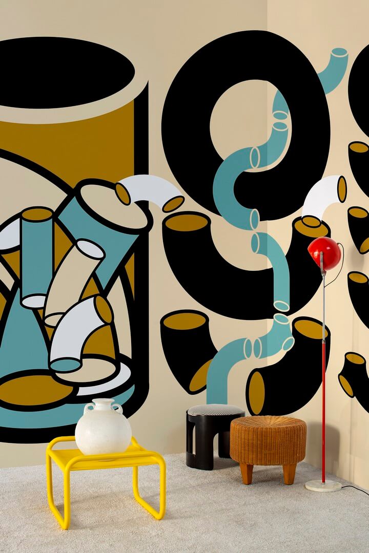 Fototapeta w stylu retro Wall&Deco WDLT2301 Liquorice & toffee Contemporary 2023