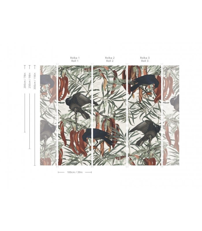 Mural botaniczny Crows 6215 Wallcolors