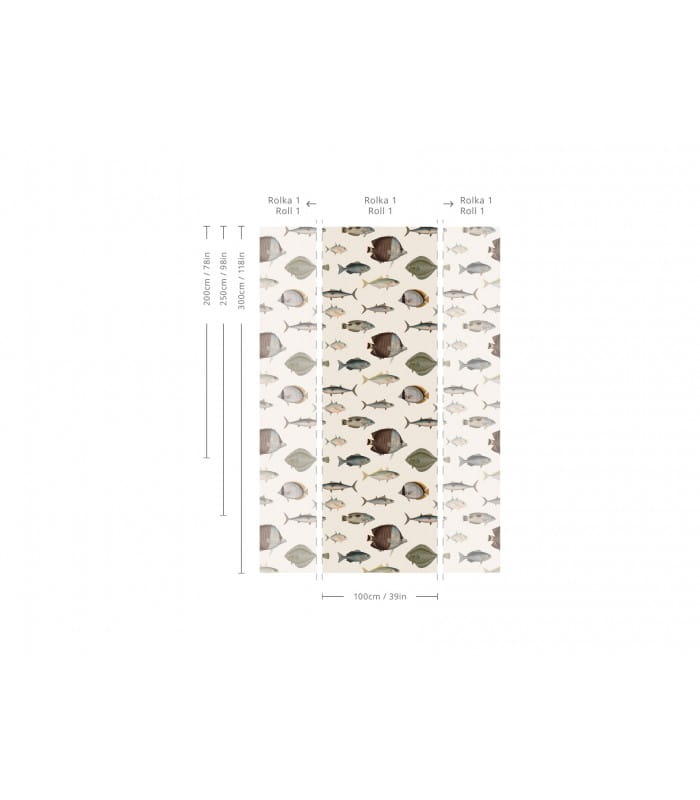 Mural ryby Under the Sea Beige 4368 Wallcolors