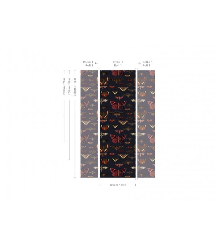 Mural motyle Butterflies Navy Blue 4365 Wallcolors