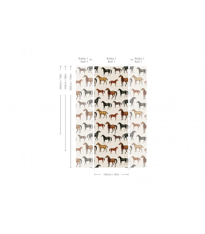 Mural konie Horses Beige 4358 Wallcolors