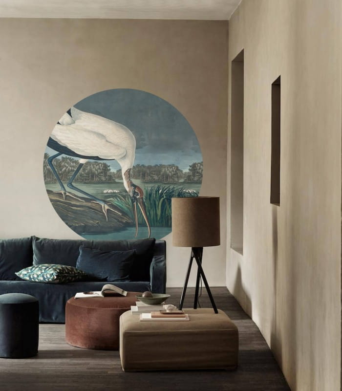 Mural okrągły bocian Dots Stork 8687 Wallcolors