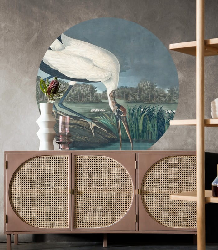 Mural okrągły bocian Dots Stork 8687 Wallcolors