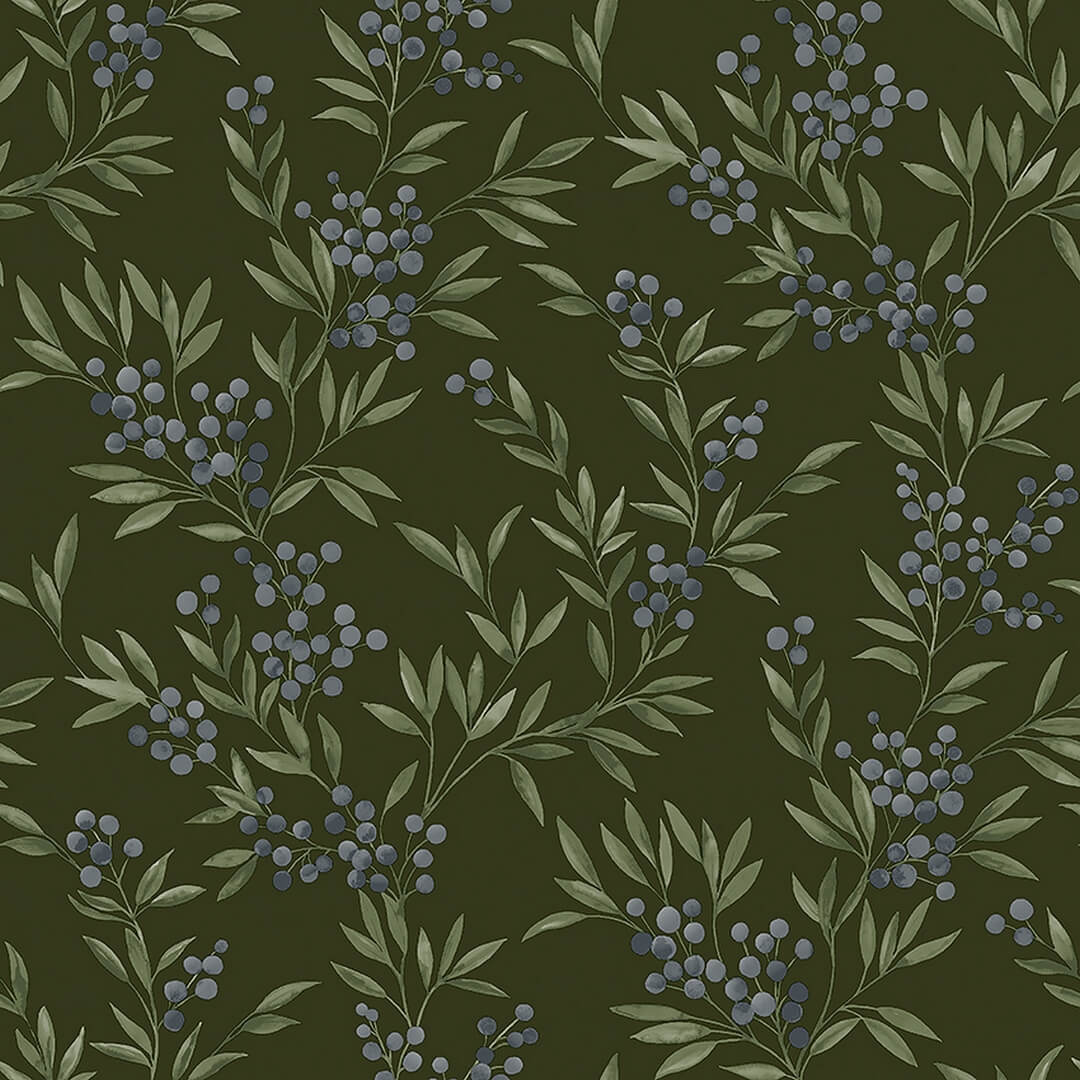 Tapeta liście i jagody tarniny Boras Tapeter Forest Berries 4715 Woodland