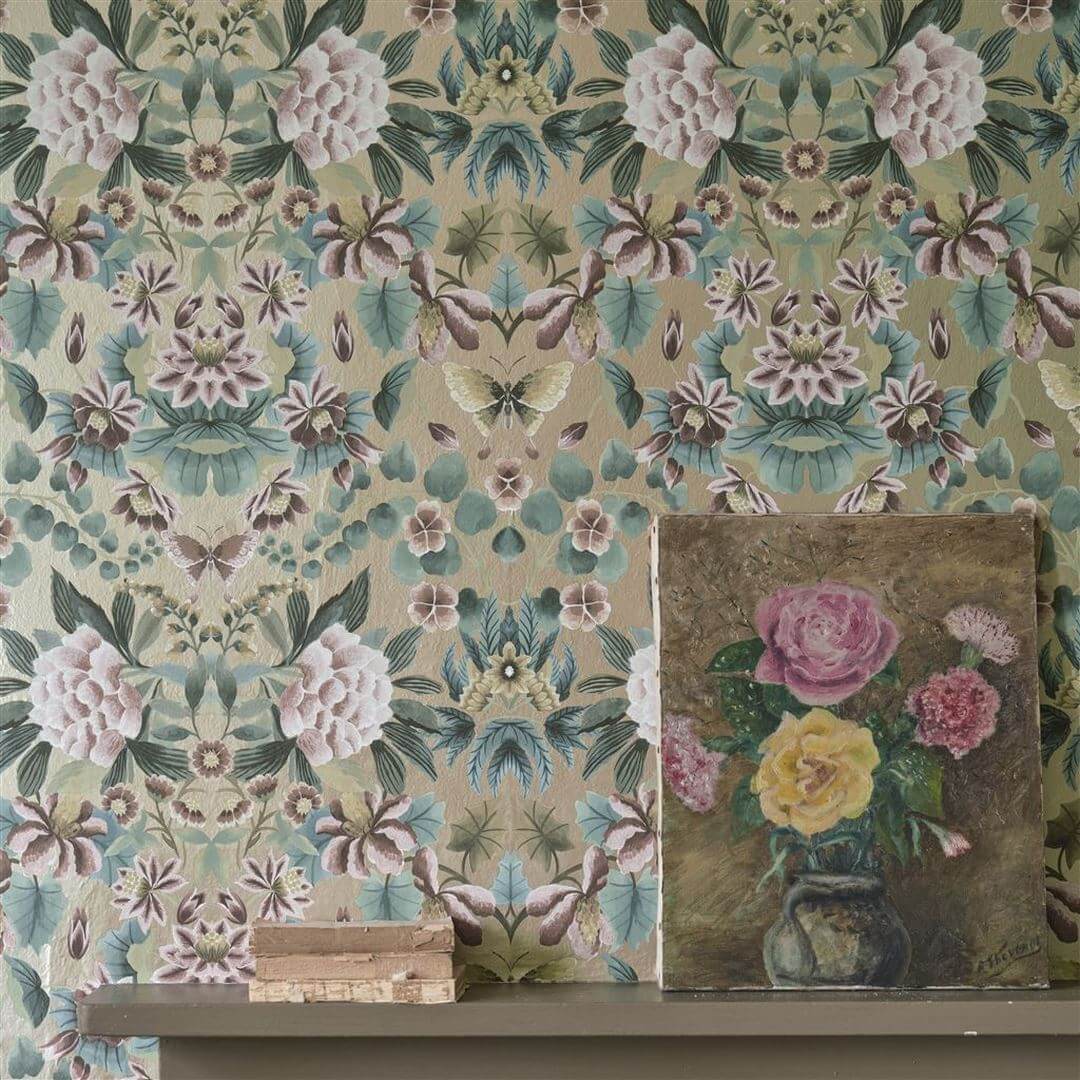 Tapeta adamaszek Designers Guild PDG1156/03 Ikebana Damask Gilver Ikebana
