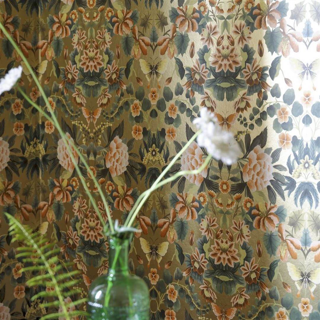 Tapeta adamaszek Designers Guild PDG1156/06 Ikebana Damask Gold Ikebana