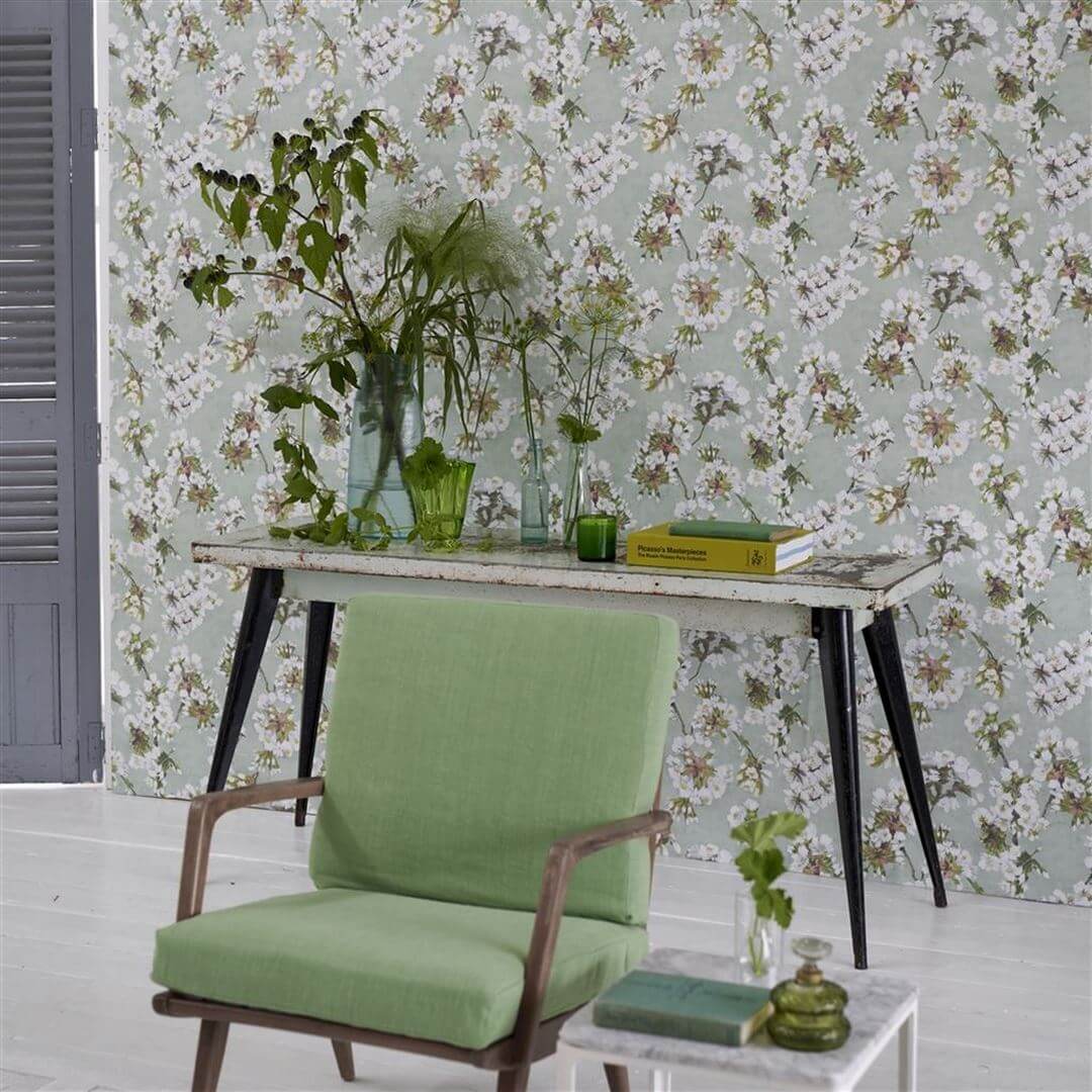 Tapeta kwiaty kwitnącej wiśni Designers Guild PDG1148/05 Fleur D'Assam Porcelaine De Chine