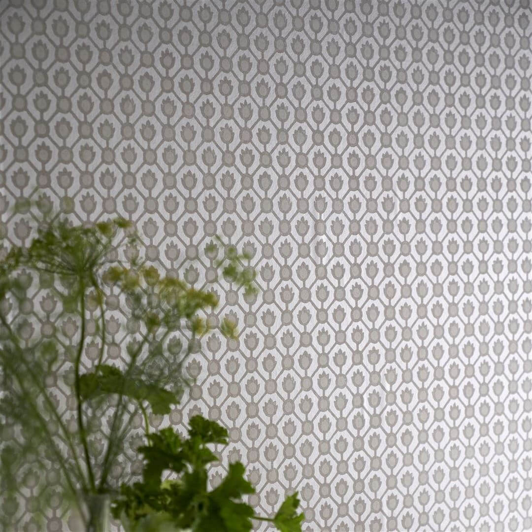 Tapeta geometryczna Designers Guild PDG1150/03 Jaal Porcelaine De Chine