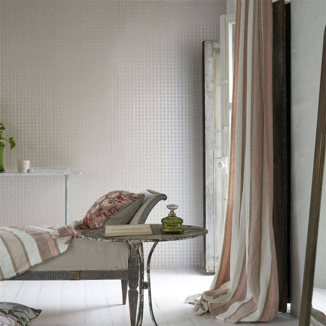 Tapeta geometryczna Designers Guild PDG1150/03 Jaal Porcelaine De Chine