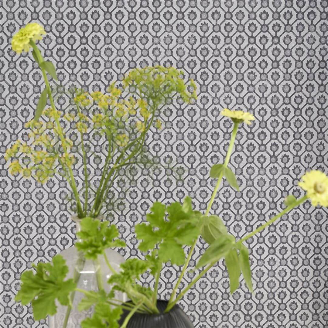 Tapeta geometryczna Designers Guild PDG1150/04 Jaal Porcelaine De Chine