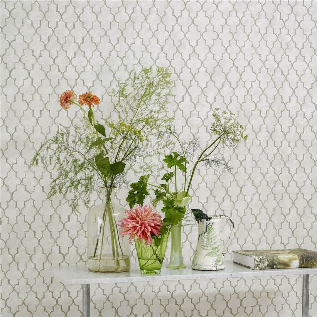 Tapeta jak koniczyna marokańska Designers Guild PDG1151/03 Pergola Trellis Porcelaine De Chine