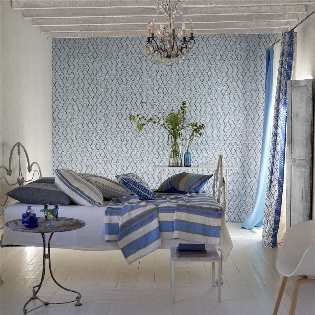 Tapeta jak koniczyna marokańska Designers Guild PDG1151/04 Pergola Trellis Porcelaine De Chine