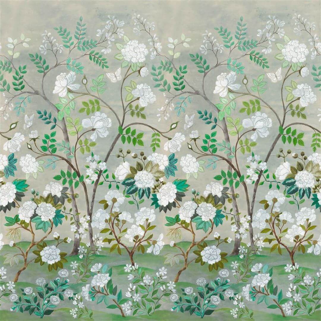 Mural w stylu chinoiserie Designers Guild PDG1152/01 Fleur Orientale Porcelaine De Chine