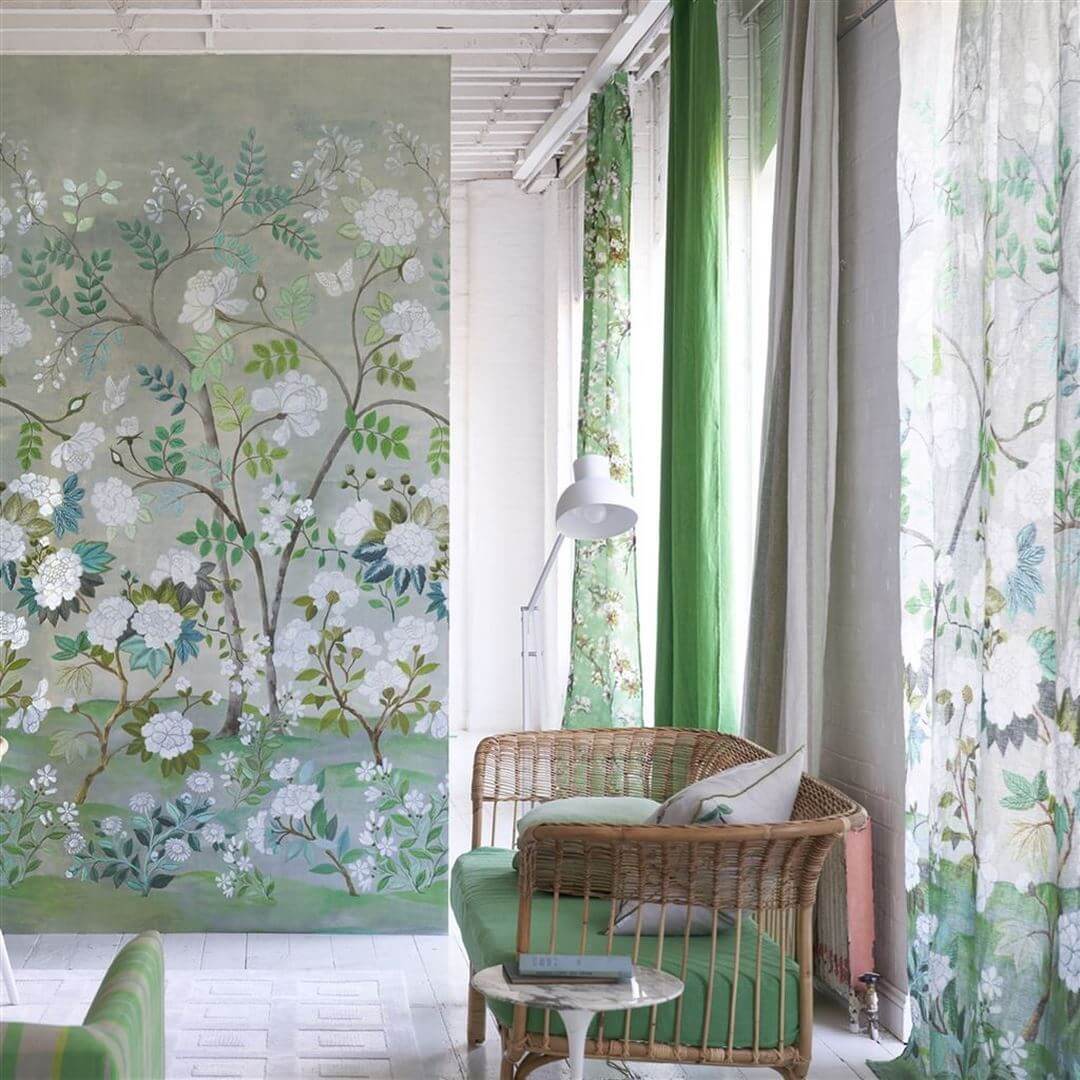 Mural w stylu chinoiserie Designers Guild PDG1152/01 Fleur Orientale Porcelaine De Chine
