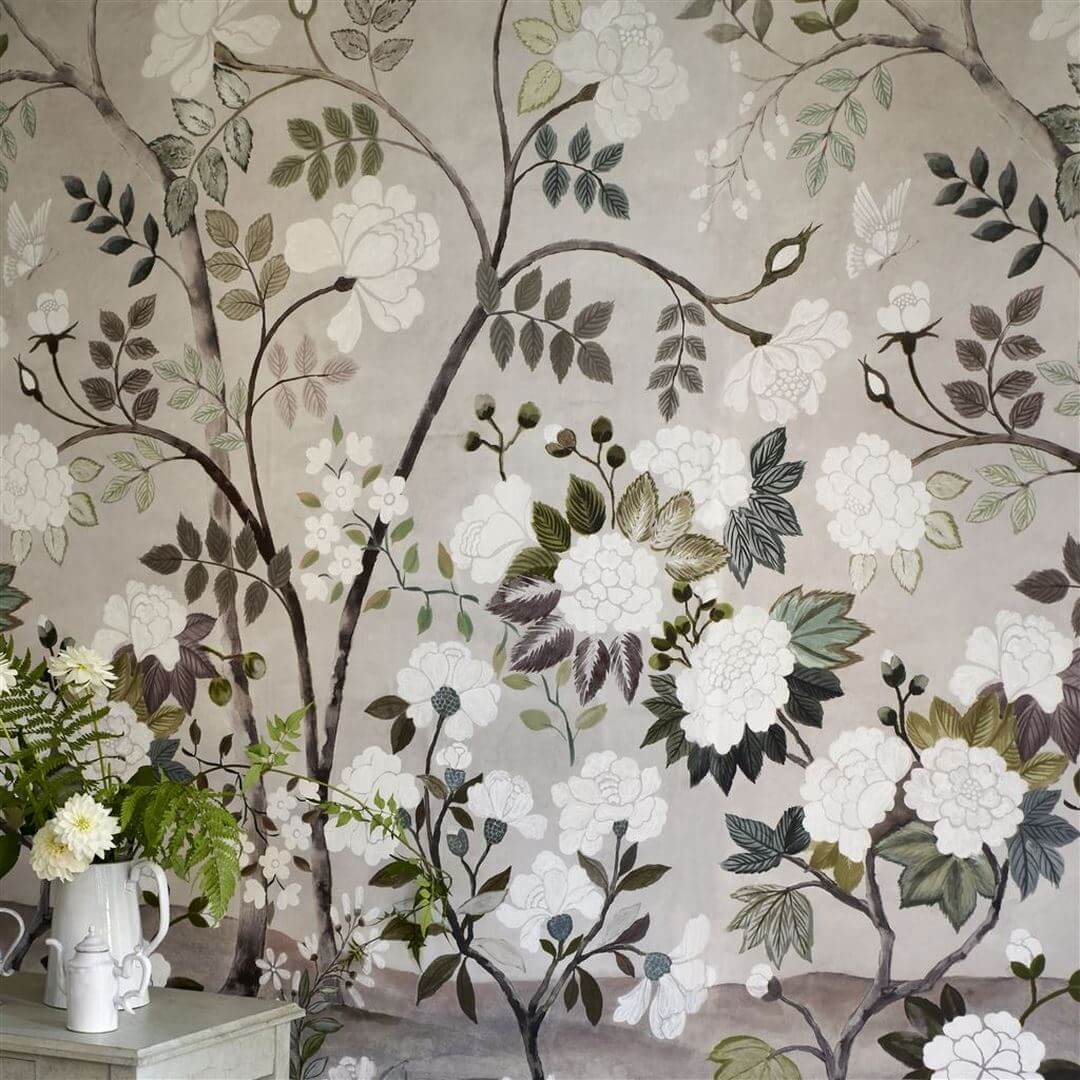 Mural w stylu chinoiserie Designers Guild PDG1152/02 Fleur Orientale Porcelaine De Chine