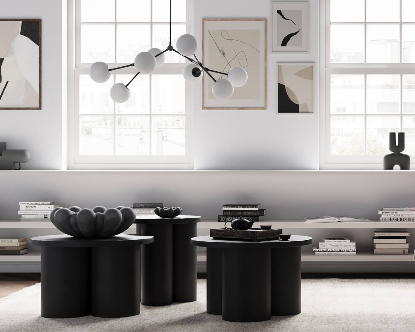 Nowoczesna lampa wisząca szklane kule 193004 Drop Chandelier Bulp Mini Grey Lighting 101 Copenhagen
