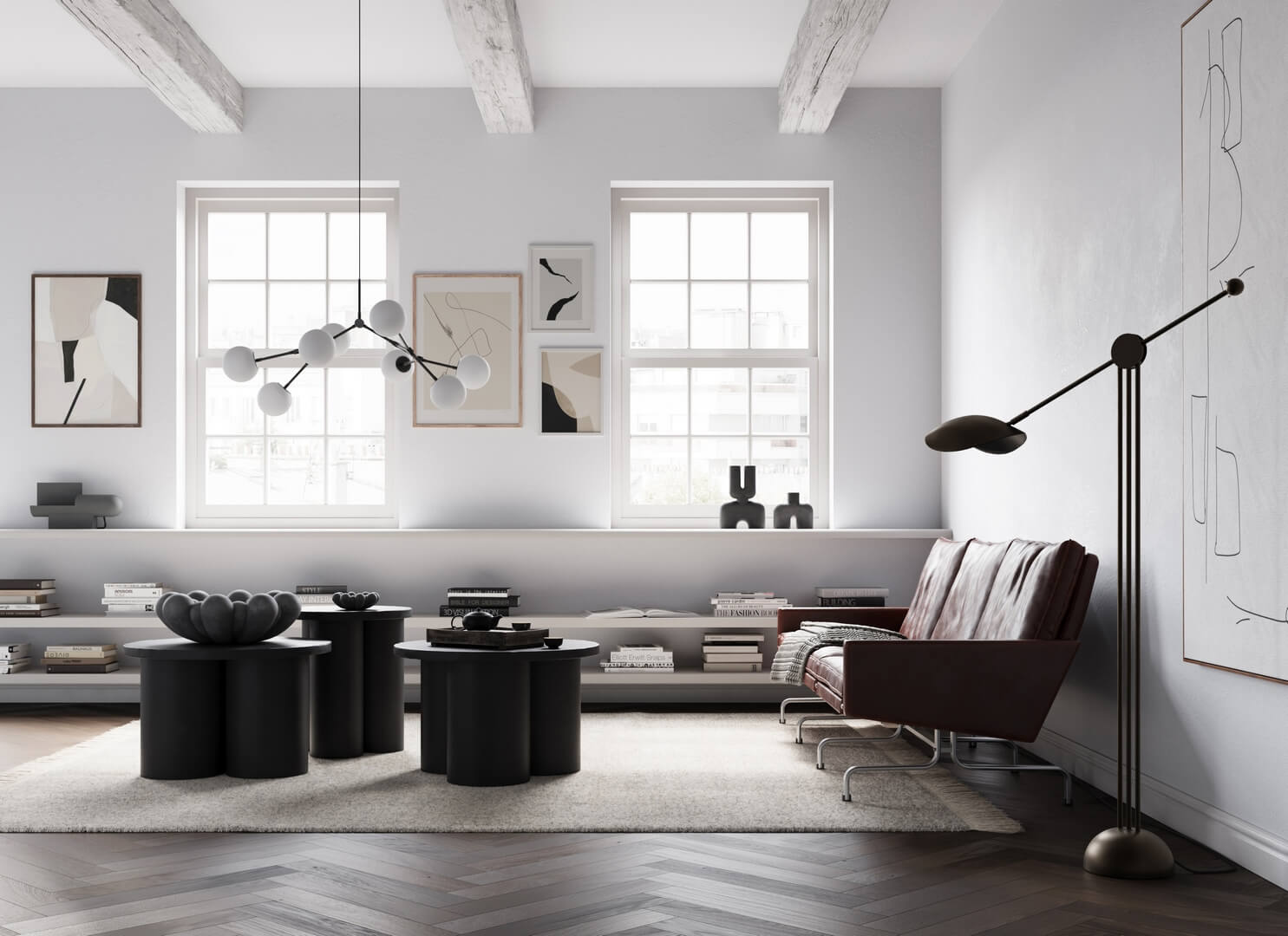 Nowoczesna lampa wisząca szklane kule 193004 Drop Chandelier Bulp Mini Grey Lighting 101 Copenhagen