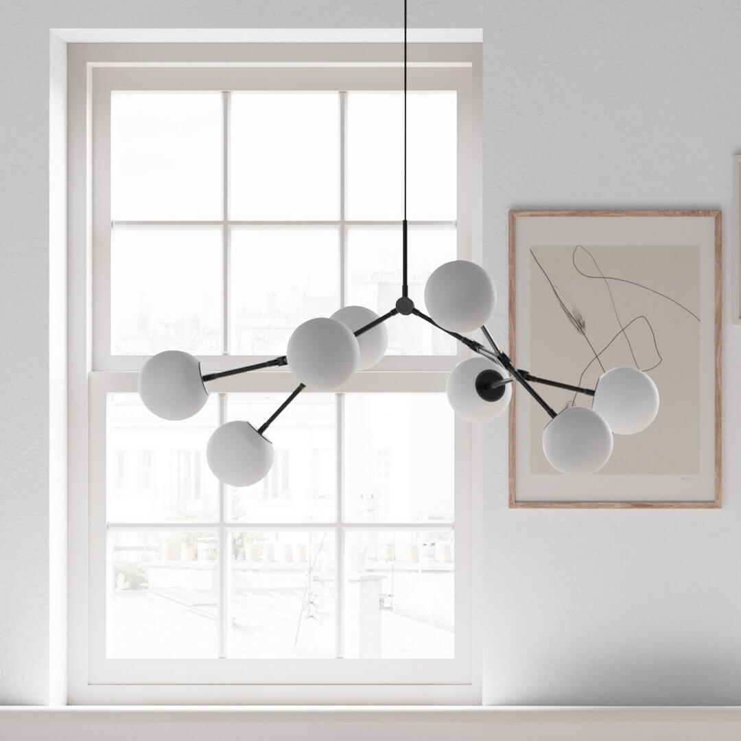 Nowoczesna lampa wisząca szklane kule 193004 Drop Chandelier Bulp Mini Grey Lighting 101 Copenhagen
