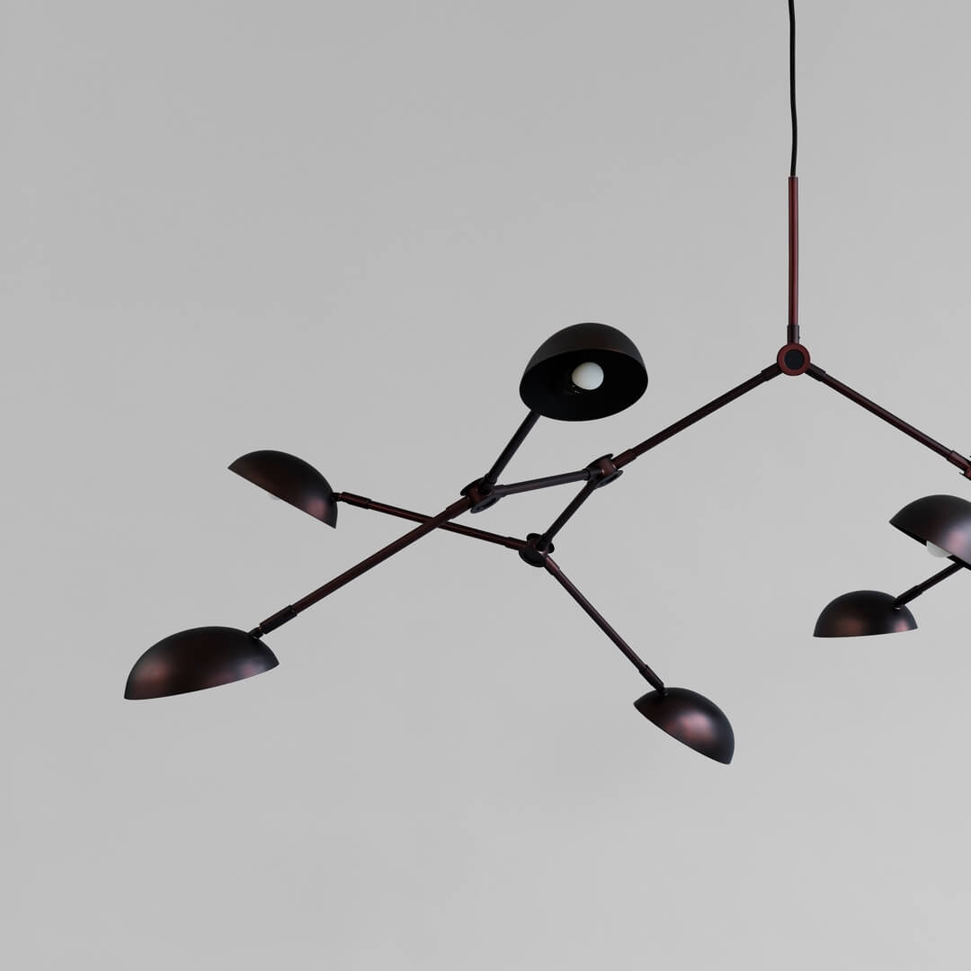 Nowoczesna lampa wisząca czarna 204001 Drop Chandelier Burned Black Lighting 101 Copenhagen
