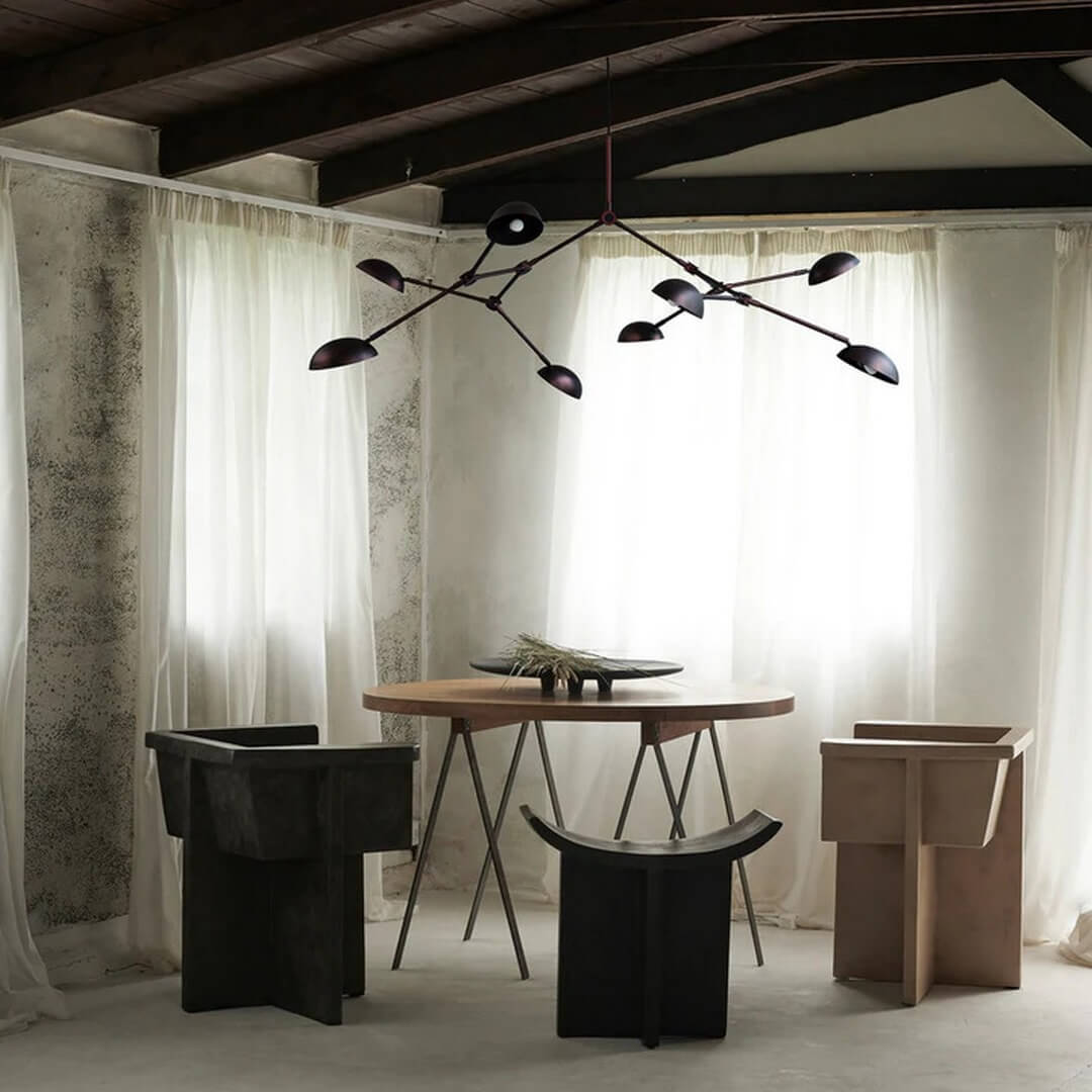 Nowoczesna lampa wisząca czarna 204001 Drop Chandelier Burned Black Lighting 101 Copenhagen