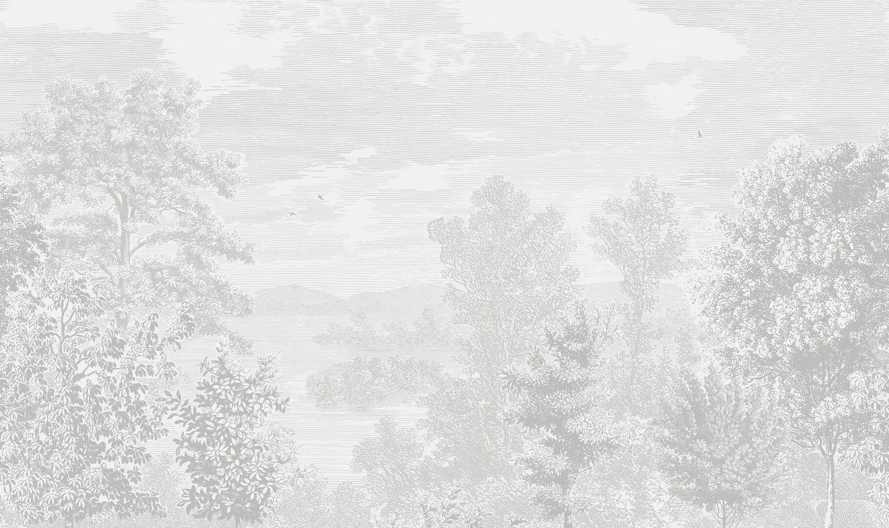 Mural krajobraz skandynawskiego lasu Boras Tapeter Studio Etched Landscape 9475W