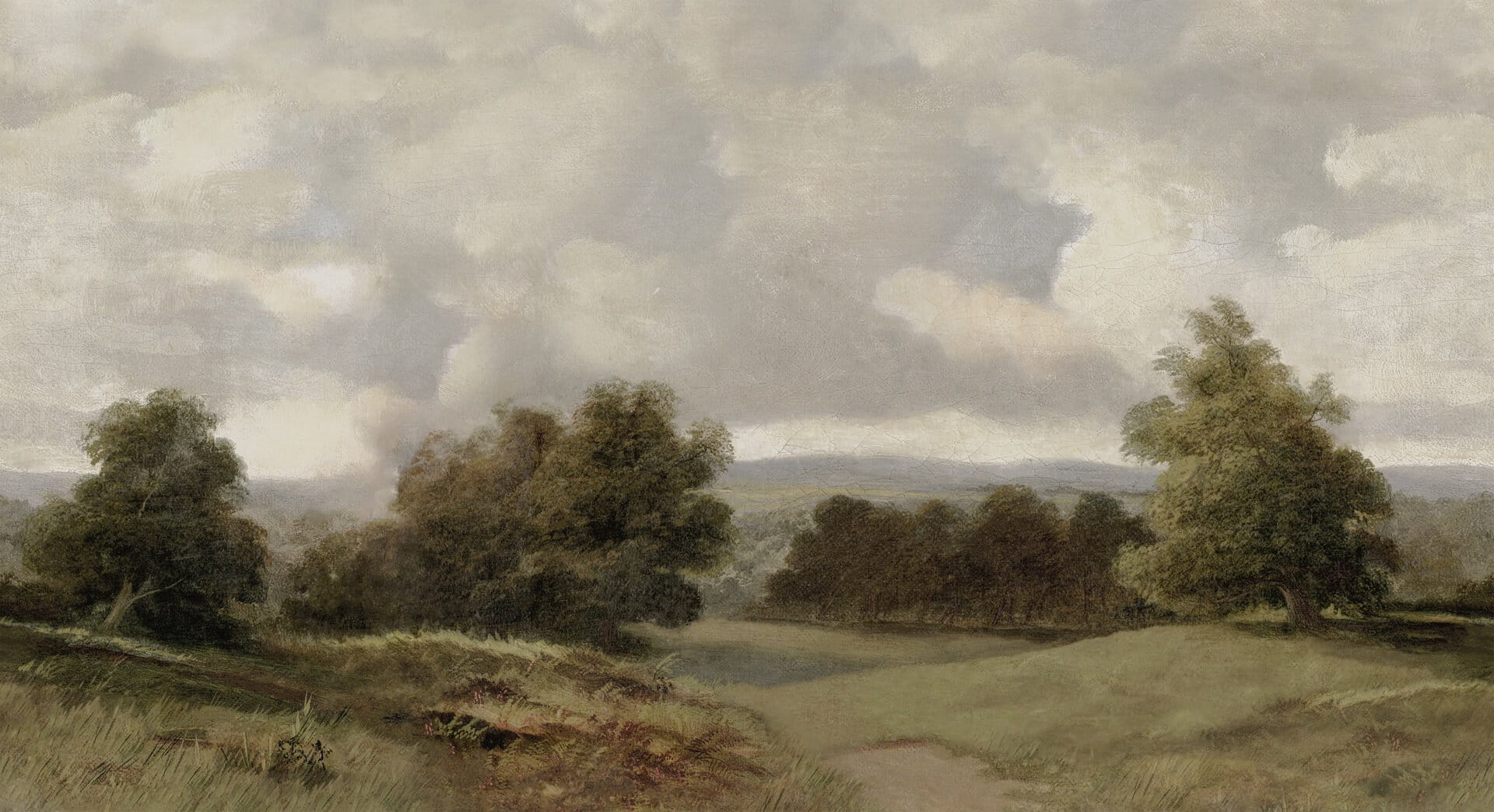 Mural botaniczny krajobraz angielskiej wioski Boras Tapeter Studio Oilpainting Landscape 9482W