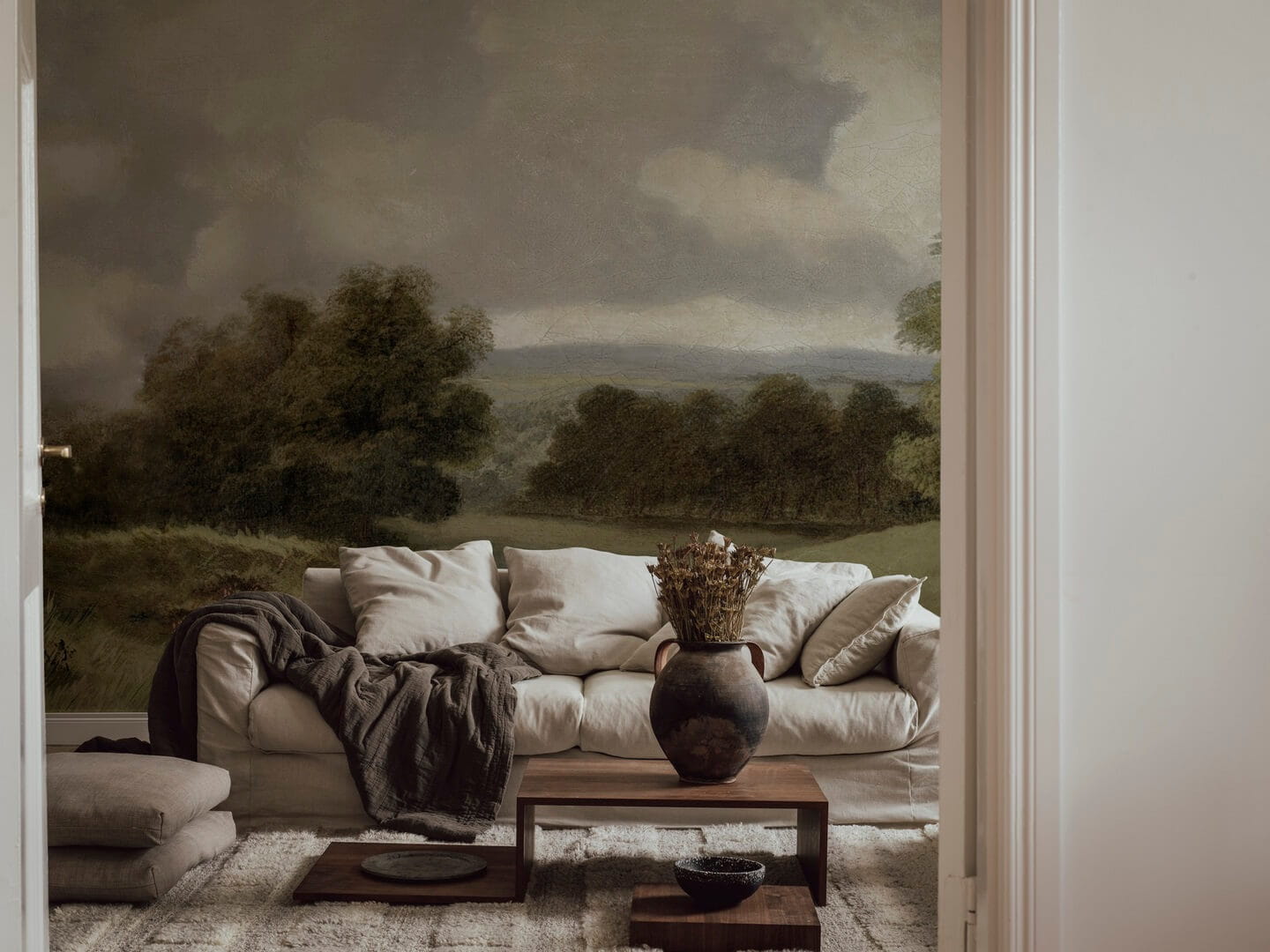 Mural botaniczny krajobraz angielskiej wioski Boras Tapeter Studio Oilpainting Landscape 9482W