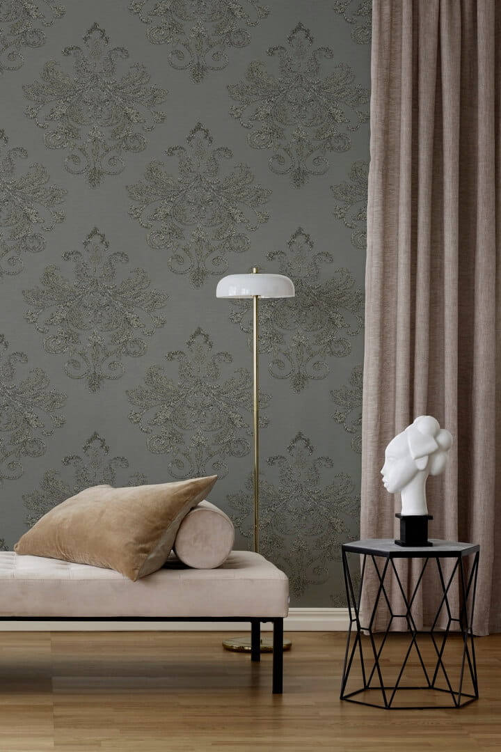 Fototapeta ornament Rebel Walls R19401 Baroque Pearl Gray Lars Wallin