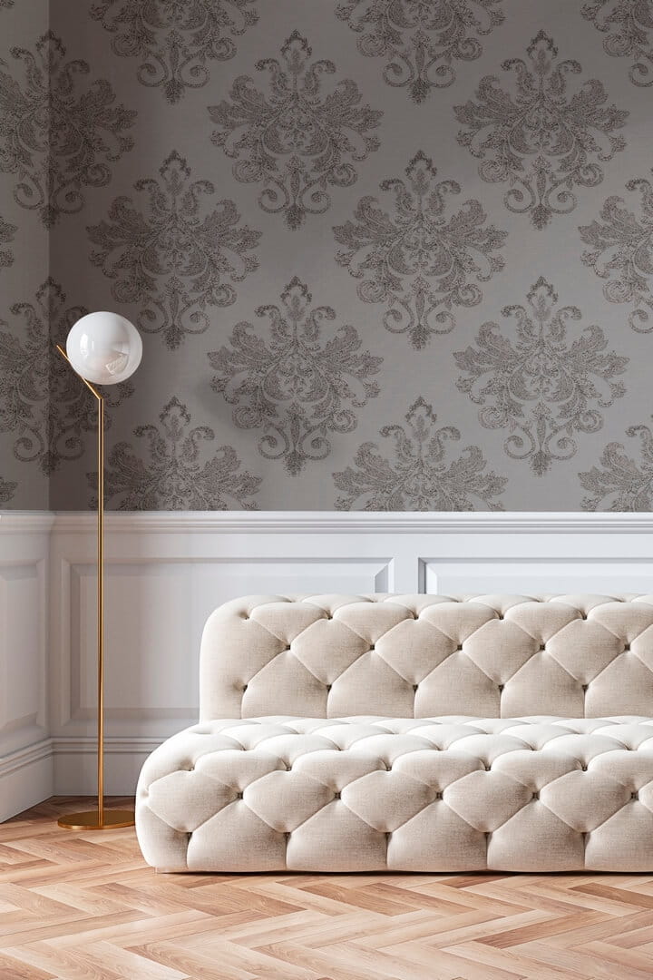 Fototapeta ornament Rebel Walls R19403 Baroque Pearl Beige Lars Wallin