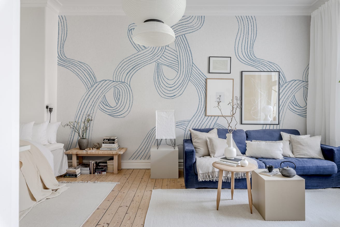 Fototapeta linie Rebel Walls R18585 Stripes Light Blue