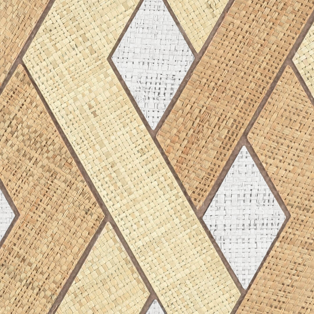 Tapeta naturalna przeplatana kratownica Elitis RM1019 02 Entrelazados Merida