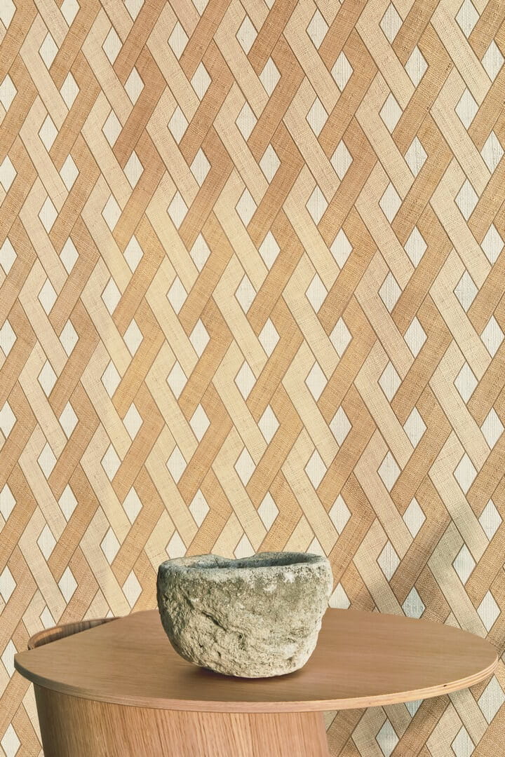 Tapeta naturalna przeplatana kratownica Elitis RM1019 02 Entrelazados Merida