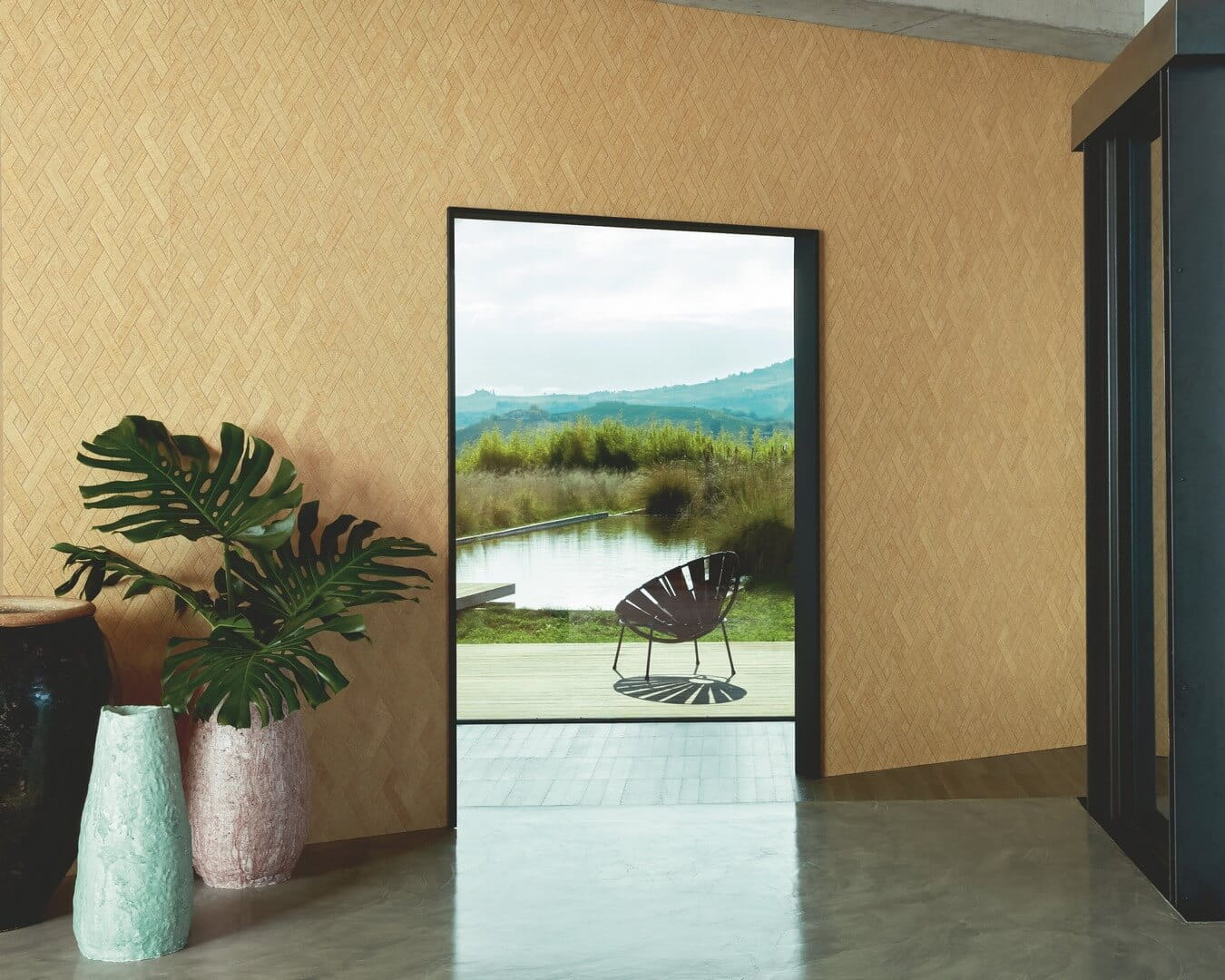 Tapeta naturalna przeplatana kratownica Elitis RM1019 04 Entrelazados Merida