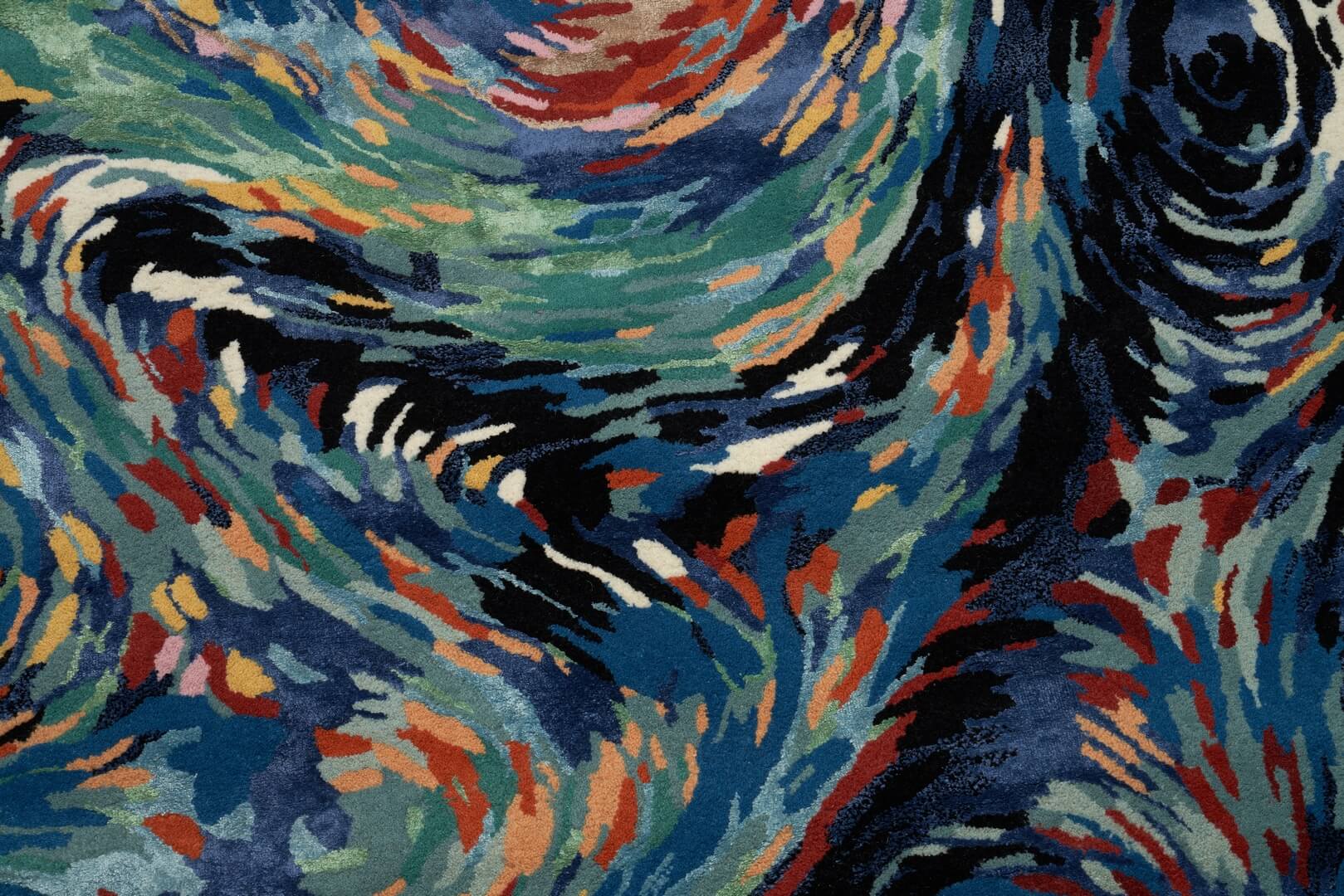 Dywan nowoczesny abstrakcyjny Flores Blue Handmade Collection Carpet Decor Fargotex